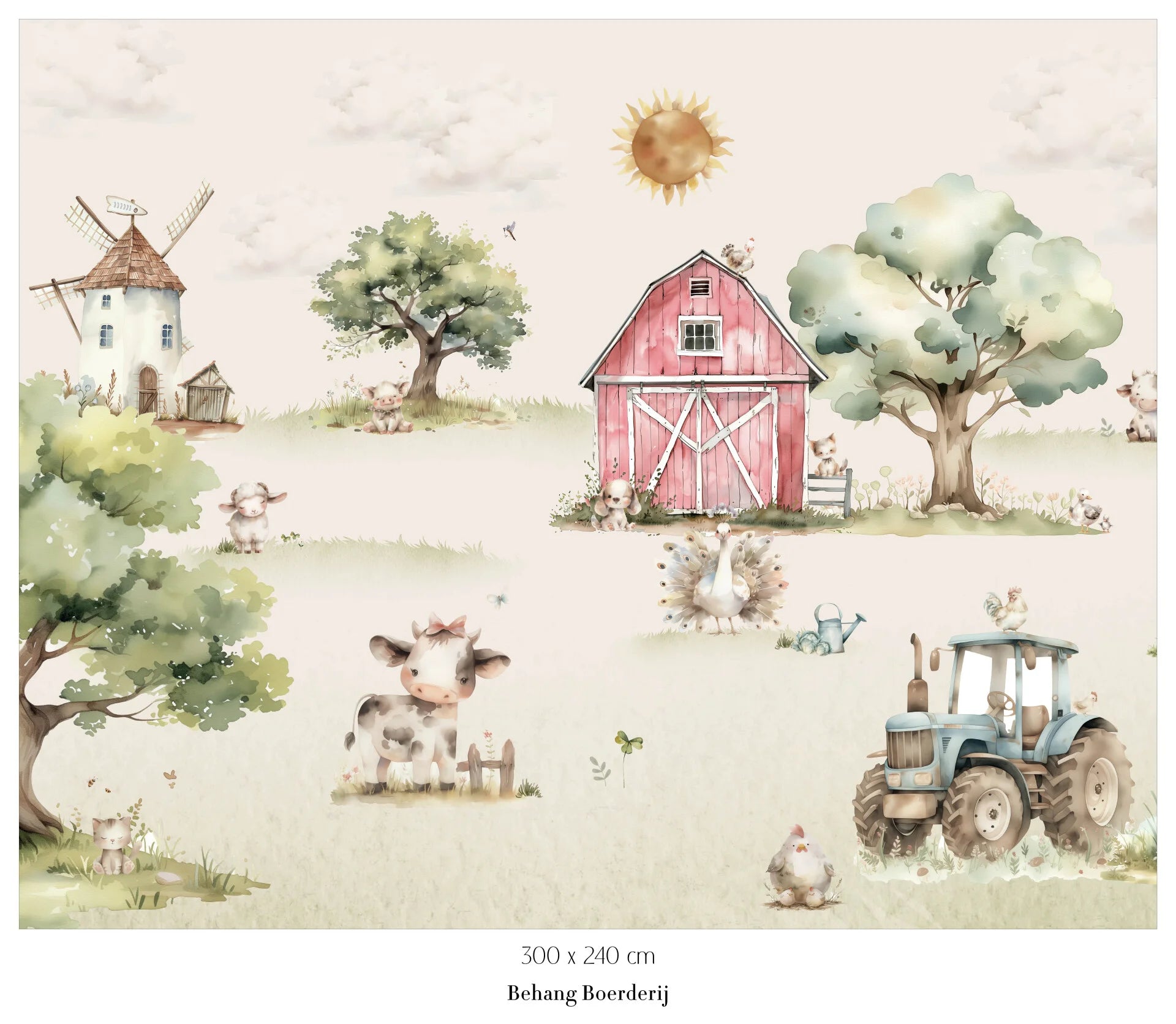 Collage behang Boerderij