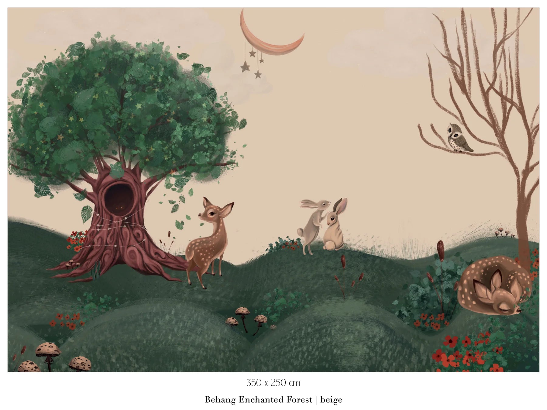 Collage wallpaper Jungle - brown