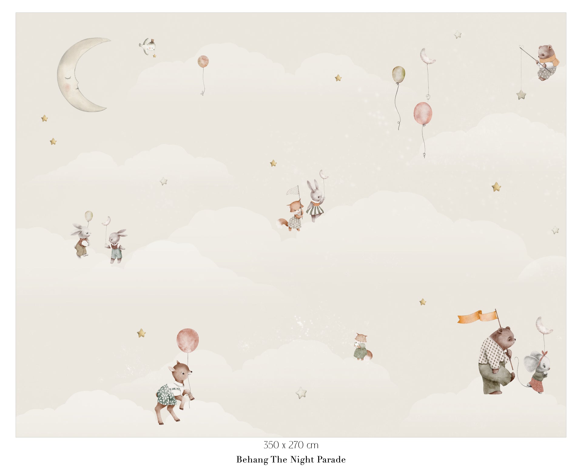 Collage behang Night Parade