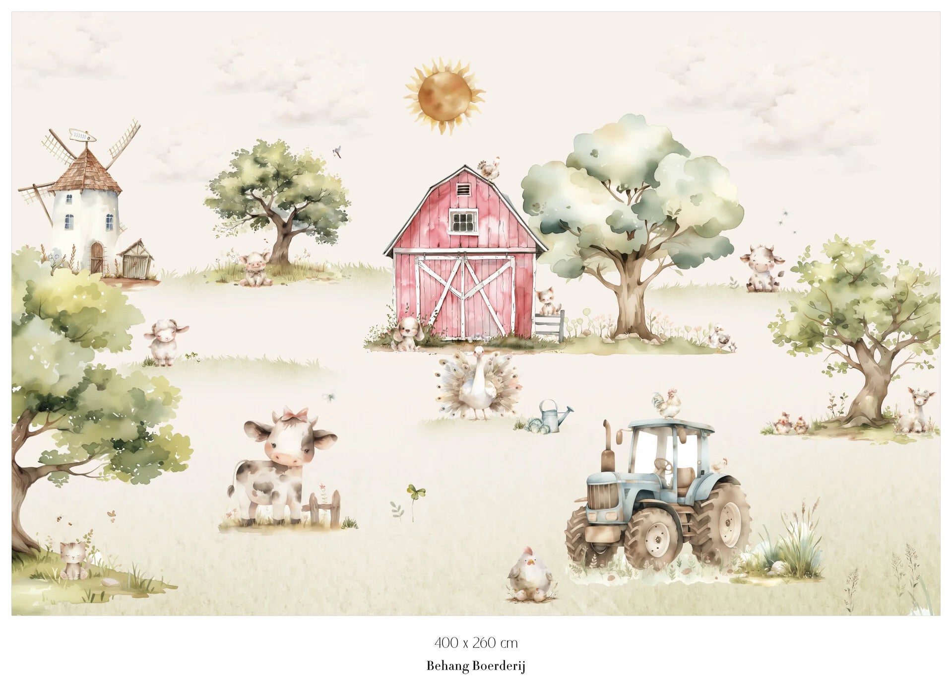 Collage behang Boerderij