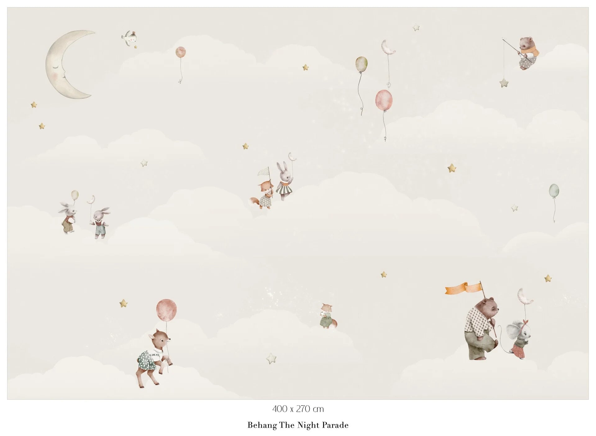 Collage behang Night Parade