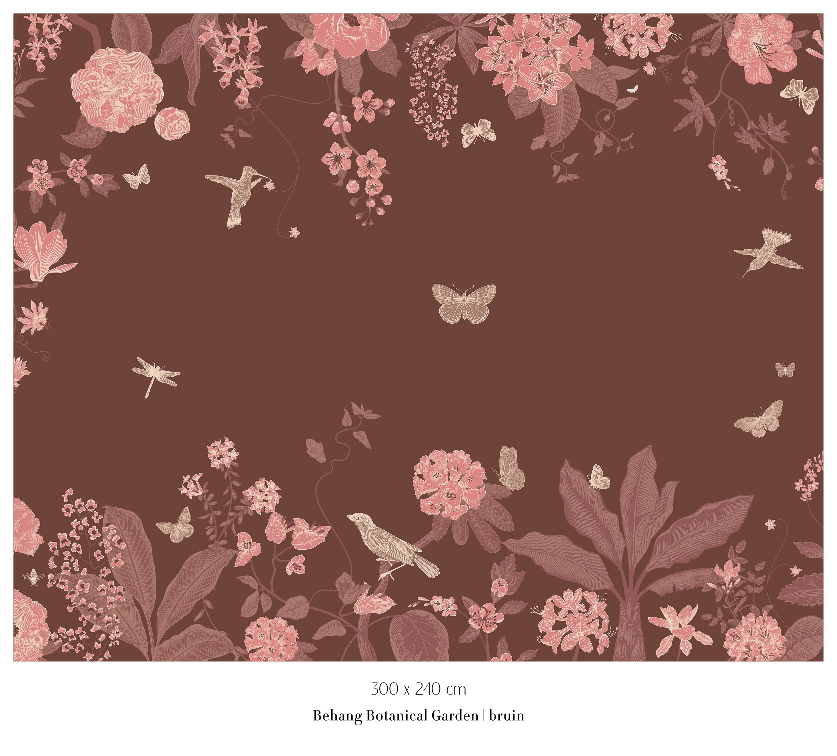 Collage behang Botanical Garden - bruin (aanbieding)