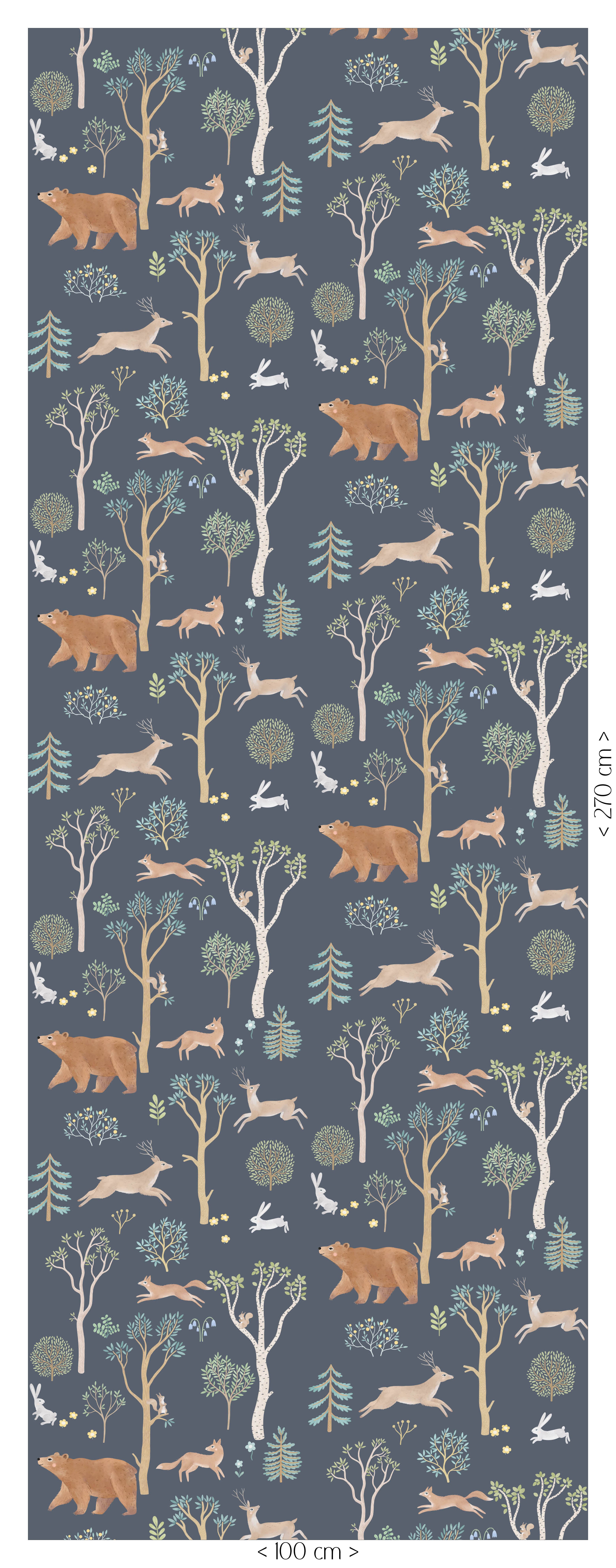 Forest Friends Wallpaper - blue