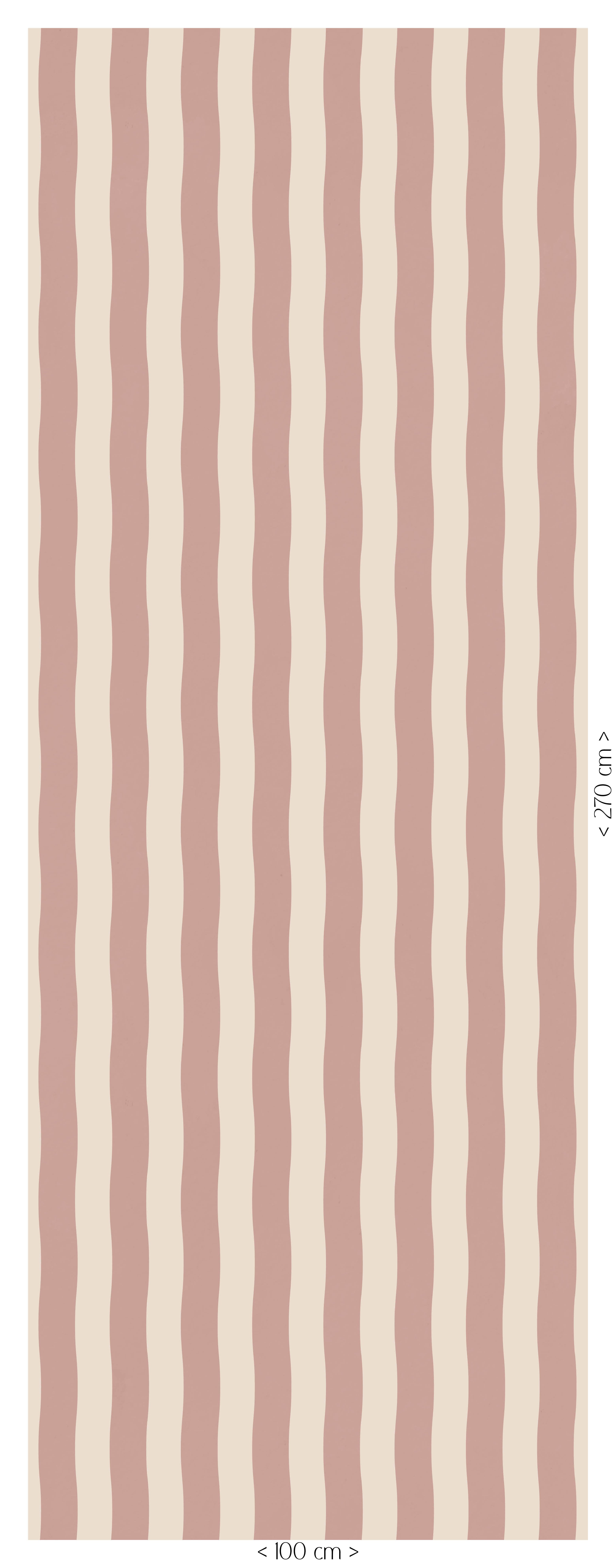 Wallpaper Wavy Stripes - terra pink