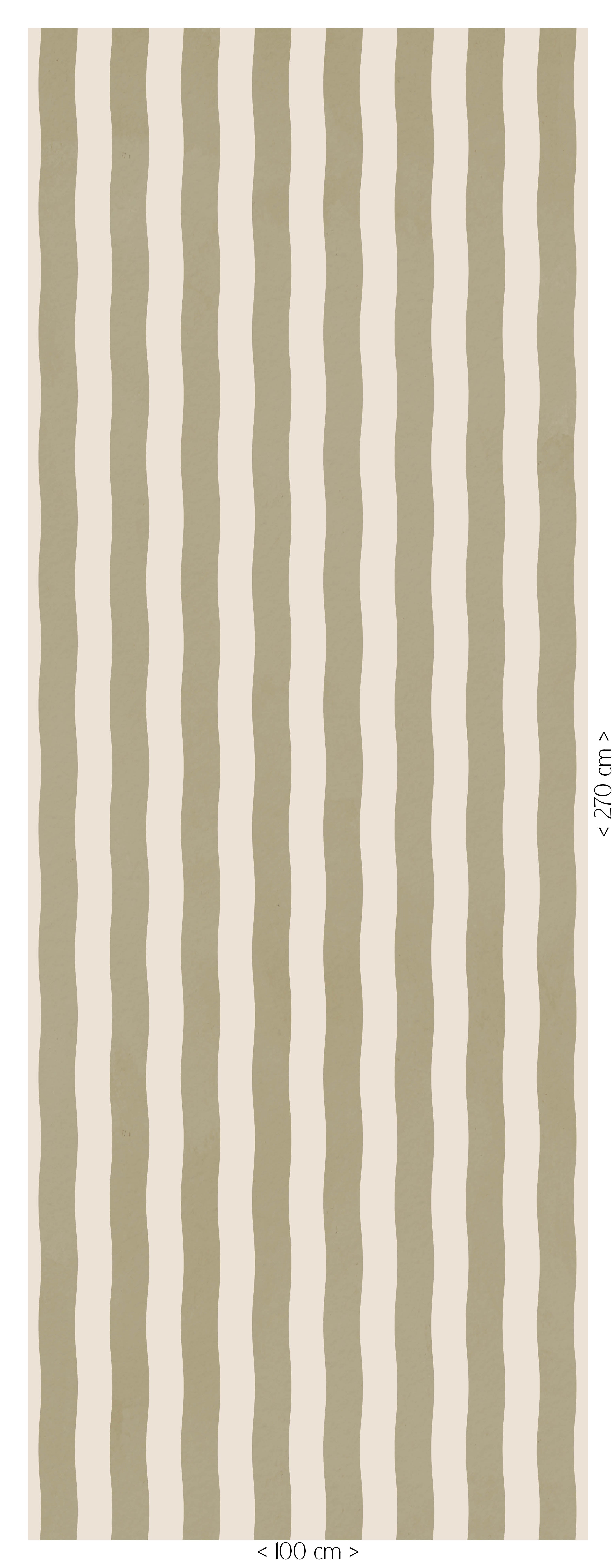 Wallpaper Wavy Stripes - olive green