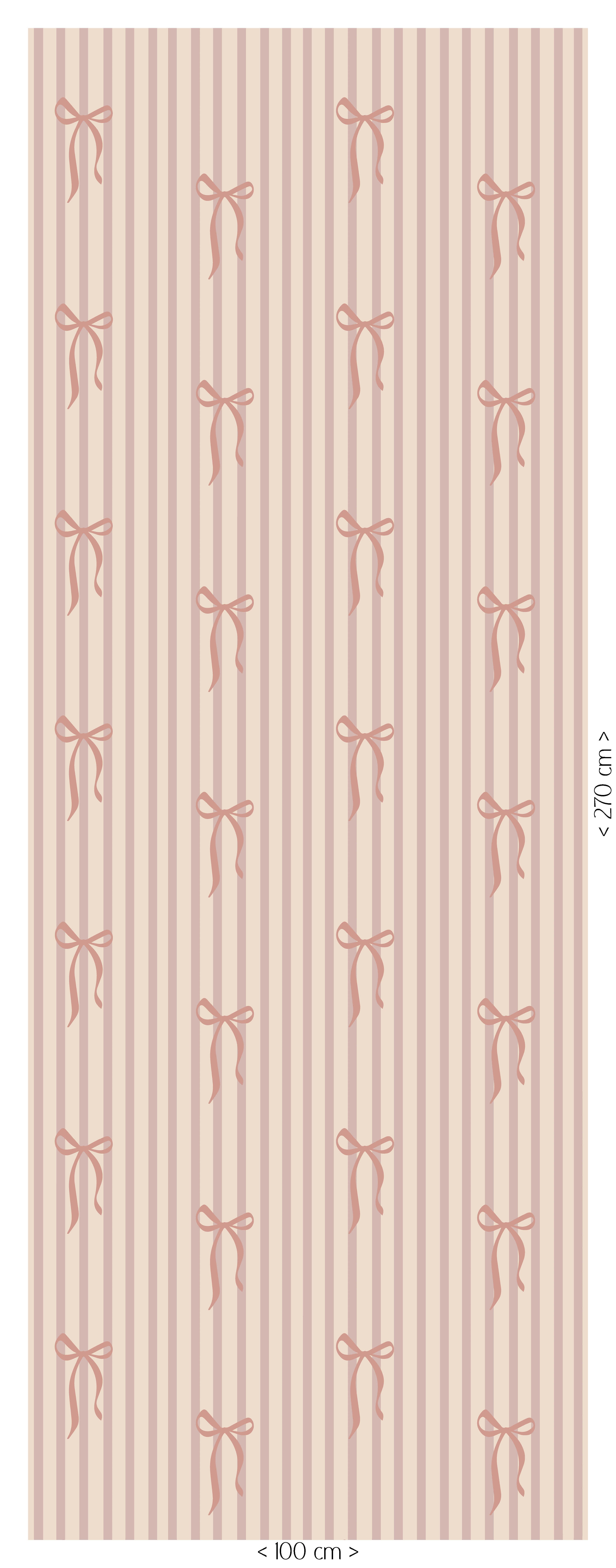 Behang Striped Bows - dusty blush
