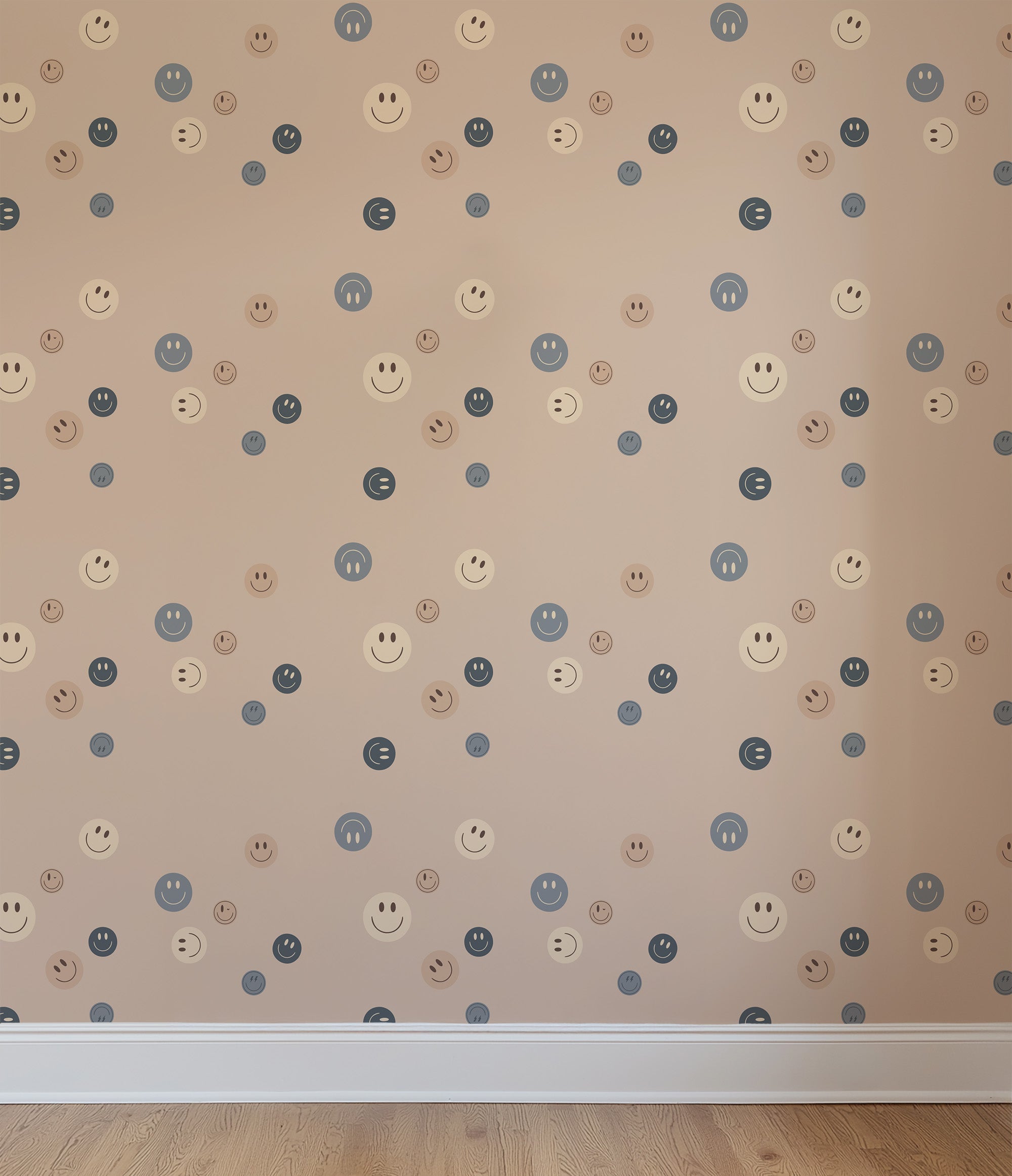 Behang Smiley - navy