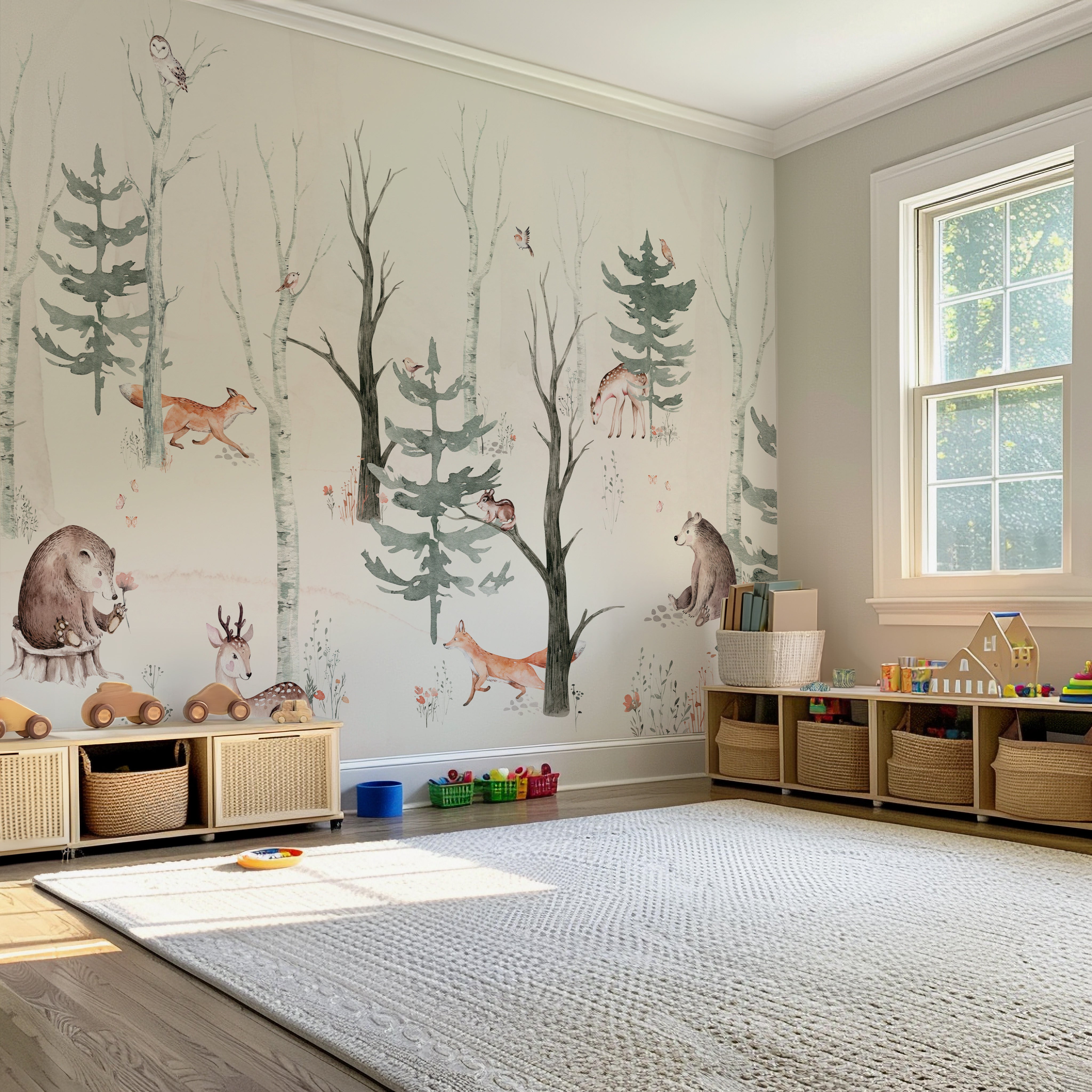 Collage behang Forest Friends