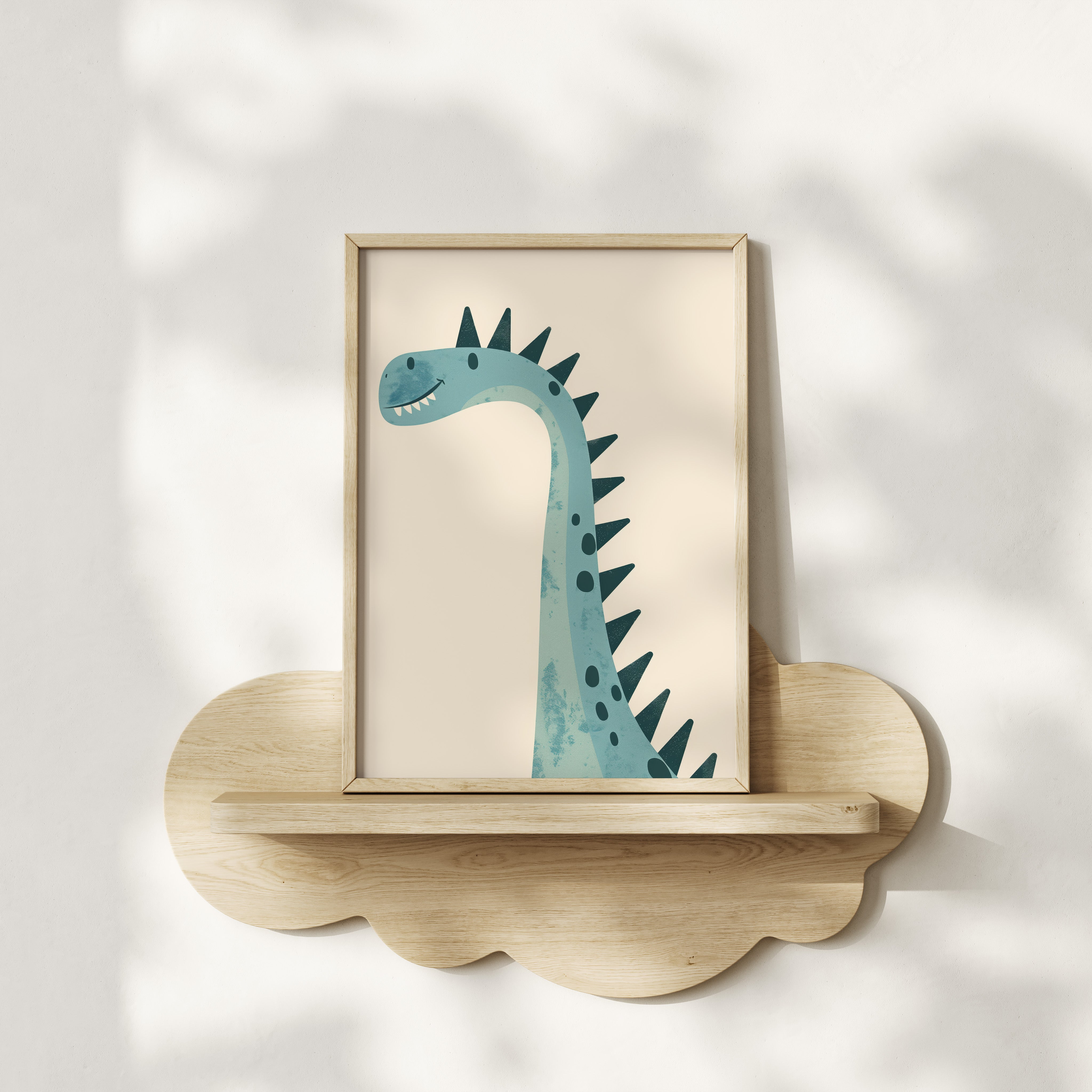 Kinderkamer print - Blije dino