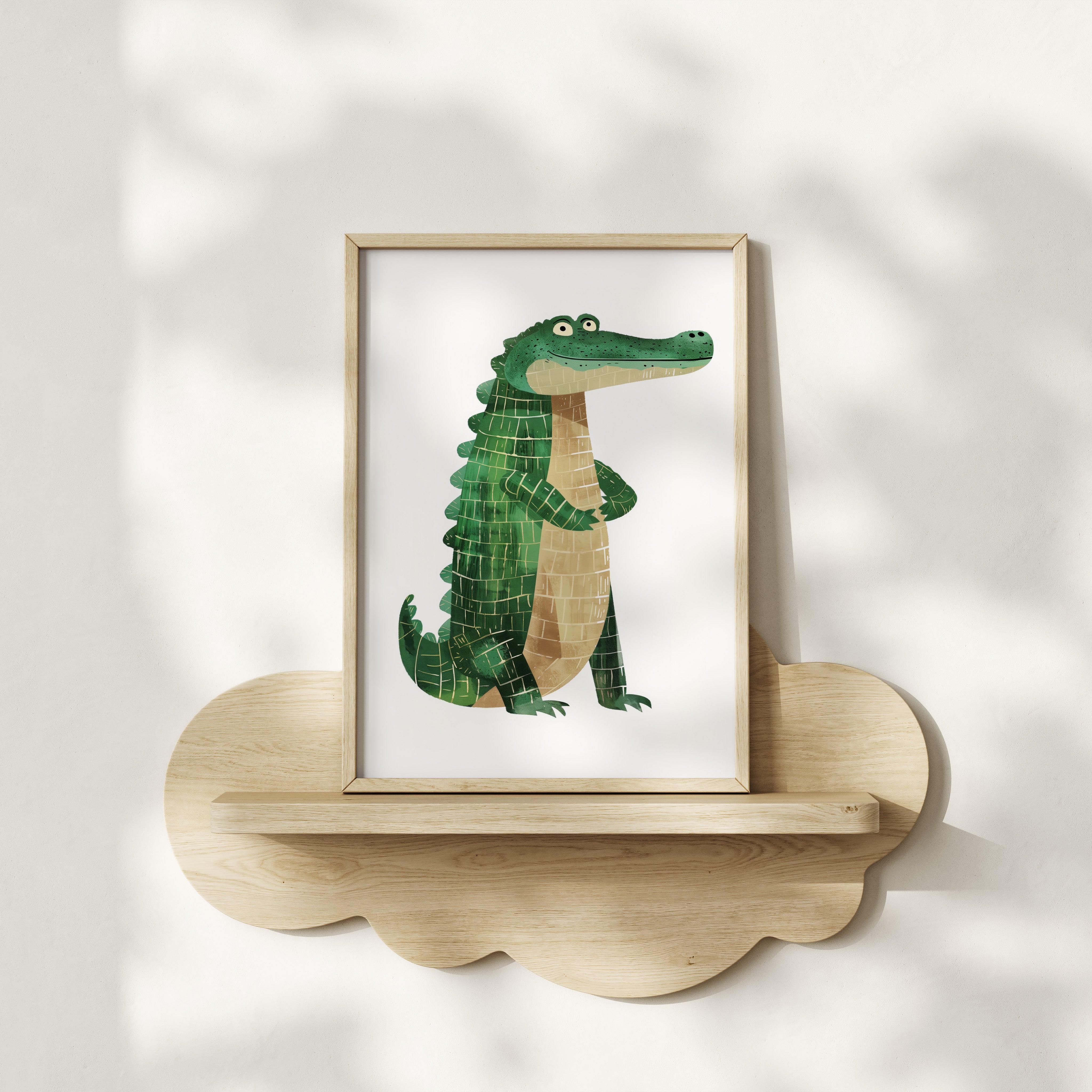 Kinderkamer print - Groene Krokodil